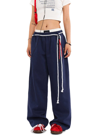 Vintage Drawstring Jogger Pants