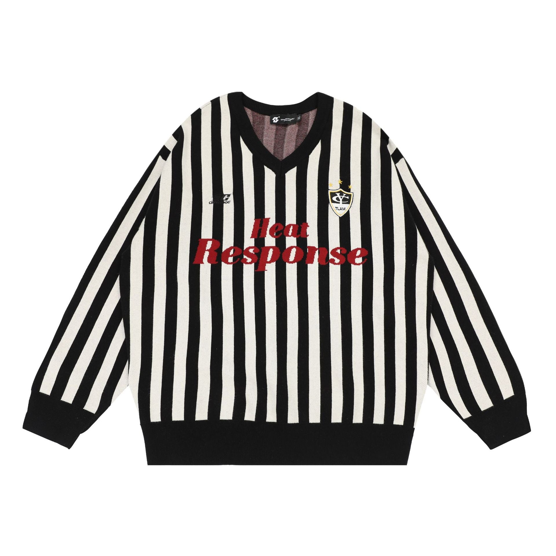 Vintage Vertical Stripe Knit Jersey Sweater