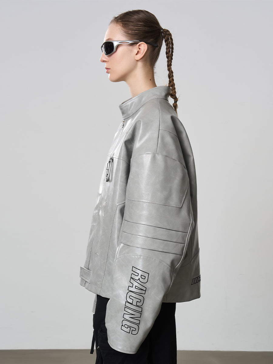 Harsh and Cruel Matte Deconstructed Patchwork Faux Leather Jacket