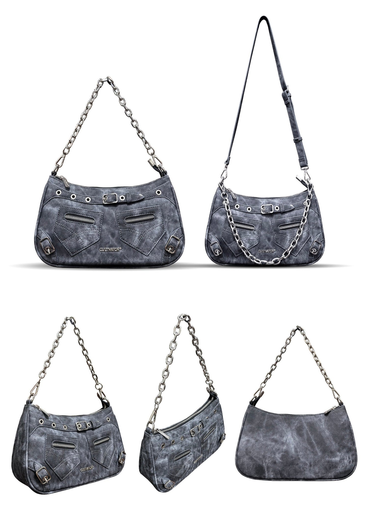 CULTIVATOR Tie-dye Denim Shoulder Bag