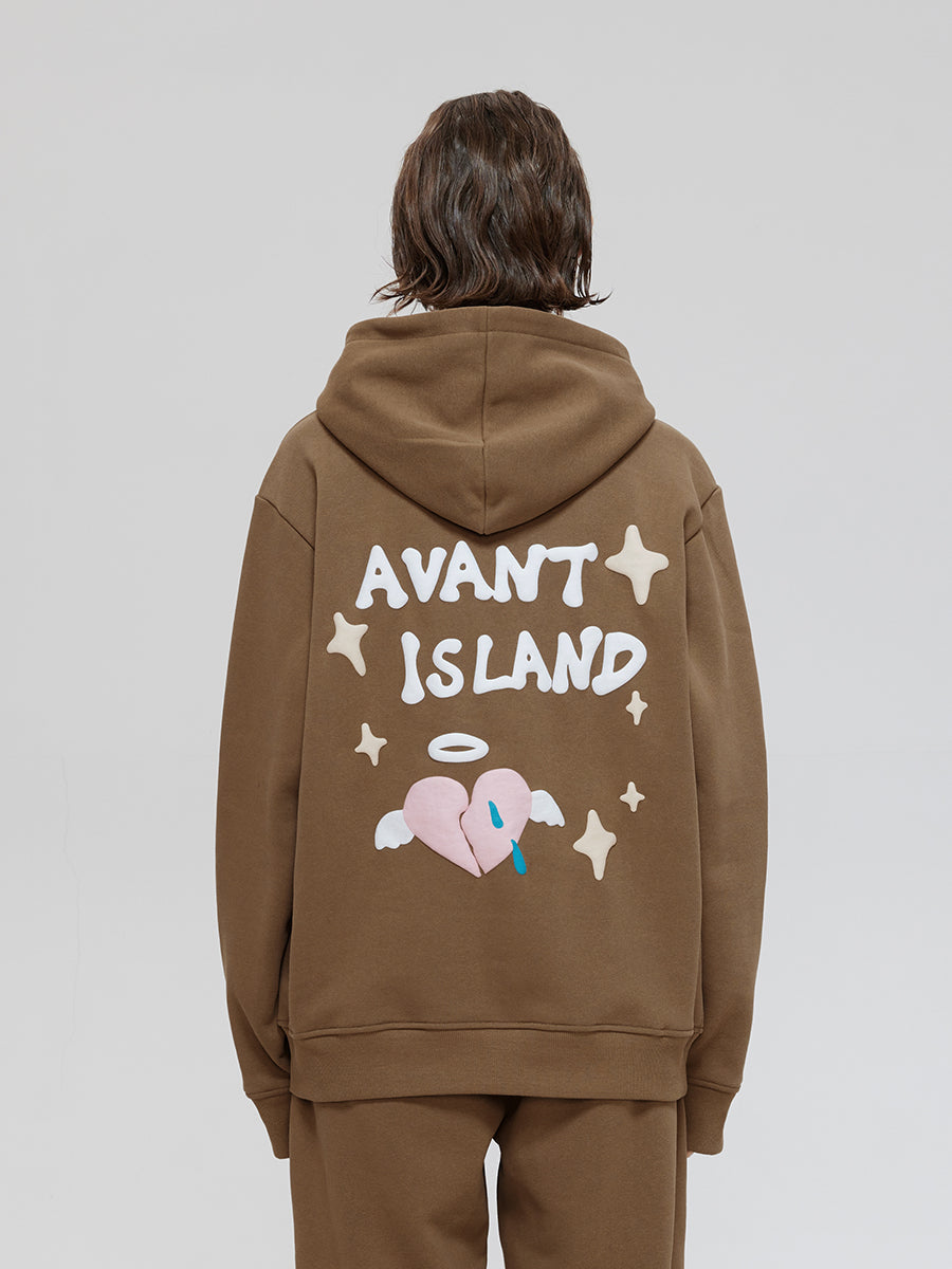 LOSTCTRL Avant Island Foam Logo Print Hoodie