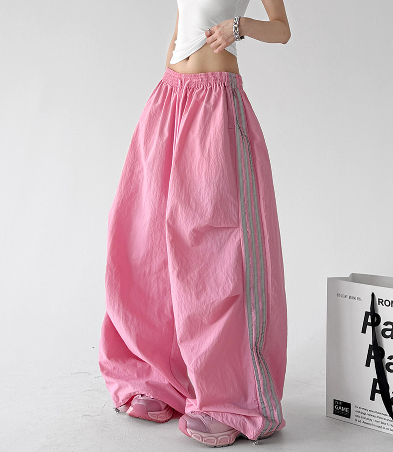 Side Stripe Parachute Pants - CT216