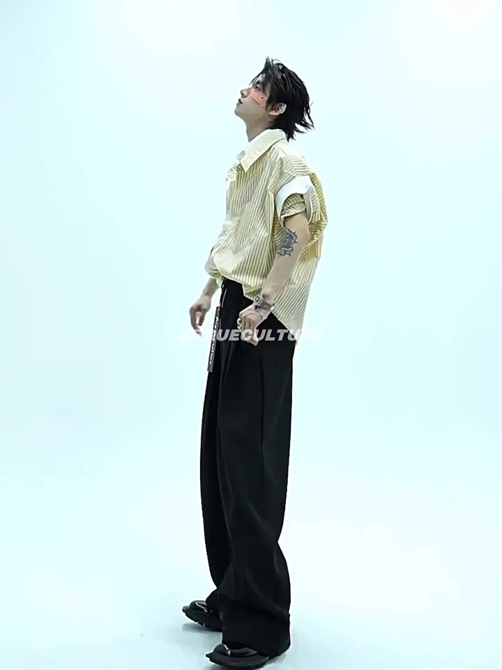 Argue Culture Layered Stripe Relaxed Short-Sleeve Shirt - product detail view 1