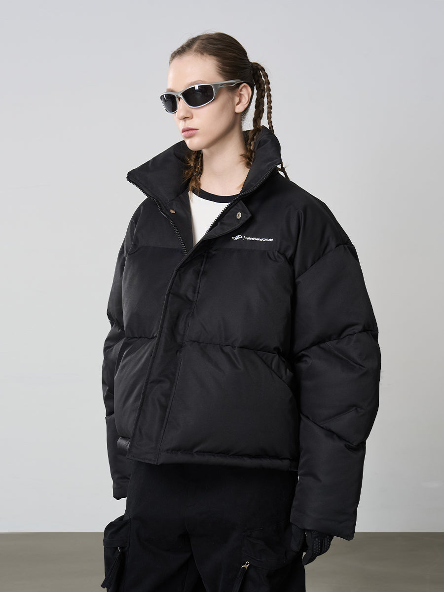 Harsh and Cruel Maillard Retro Stand Collar Thickened Puffer Jacket