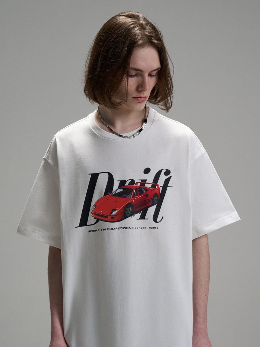 LOSTCTRL Ferrari F40 Logo Print Tee