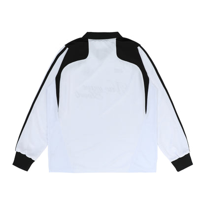 Letter Print Color-Block V-Neck Sports Sweatshirt