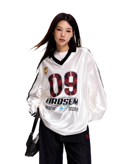 Number 09 Graphic Print Jersey Shirt