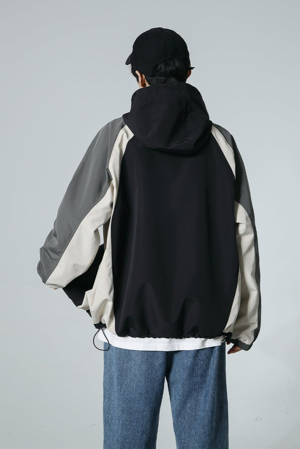 CATTEE Color Block Baseball Hooded Jacket