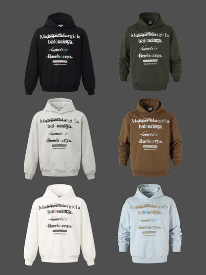 Spoof Brand Letter Print Hoodie