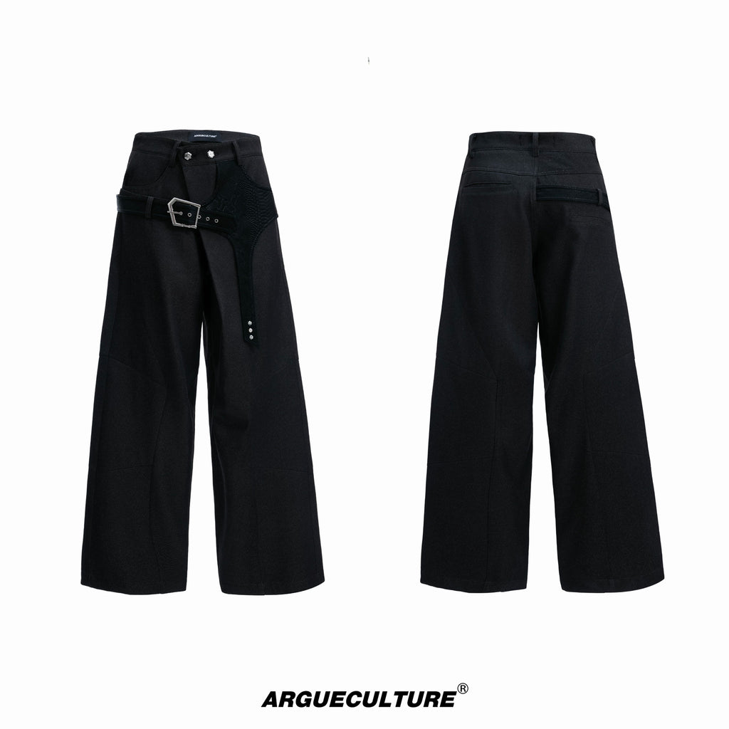 Argue Culture Croc-Trim Straight-Leg Tailored Pants - gallery view 6