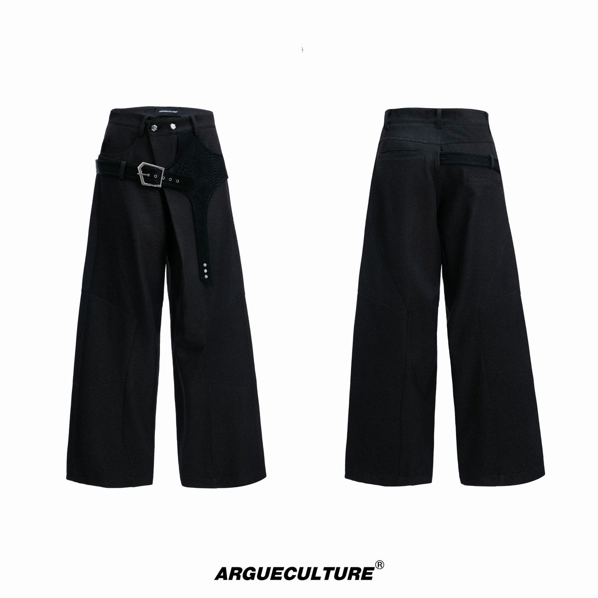 Argue Culture Croc-Trim Straight-Leg Tailored Pants - gallery view 6