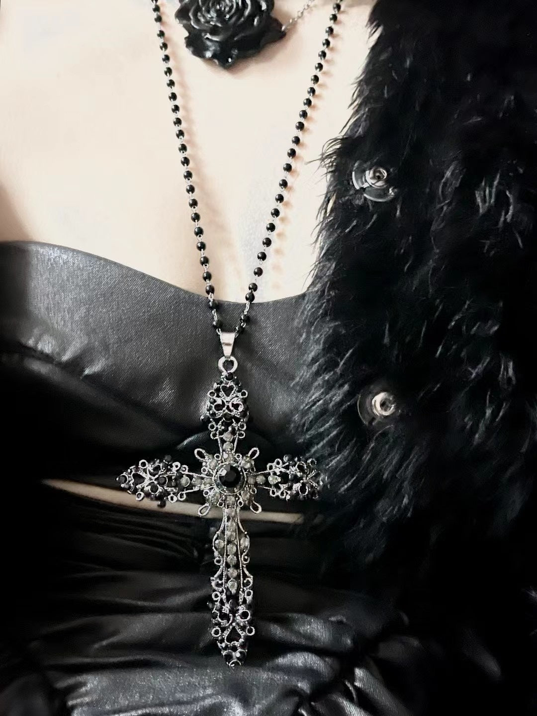 Royal Court Cross Beaded Necklace