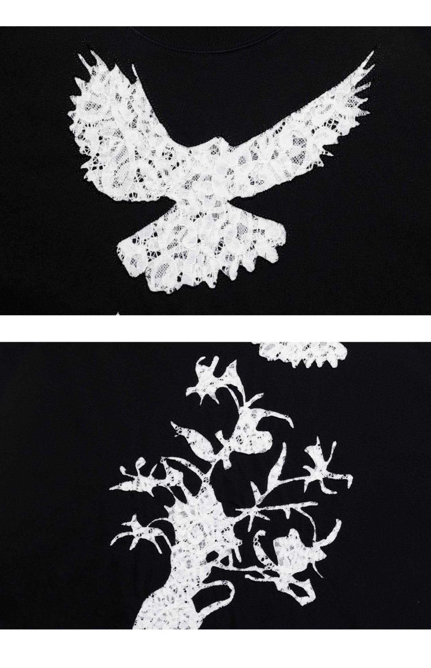 Bird Lace Hollow-out Tee