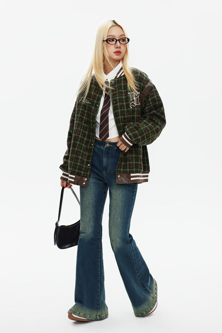 CATTEE Vintage Plaid Chanel-inspired Baseball Jacket