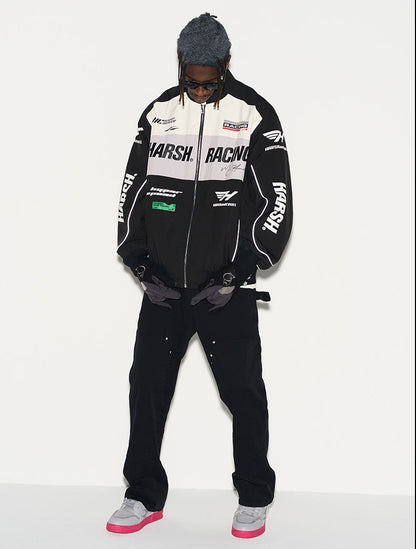 Colorblock Motorcycle Racing Jacket