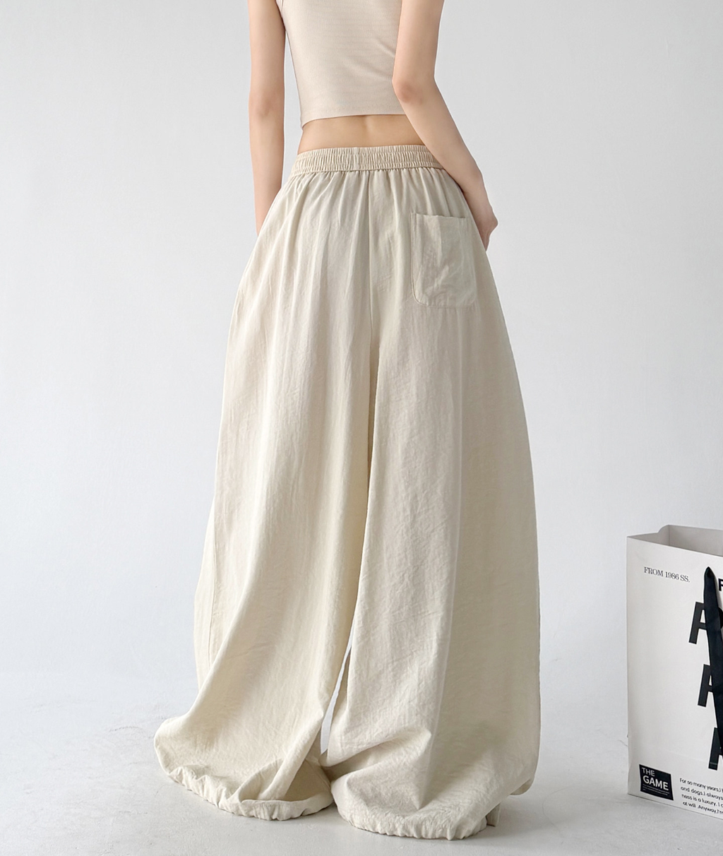 Soft Drape Linen-Blend Wide Leg Pants - CT6234