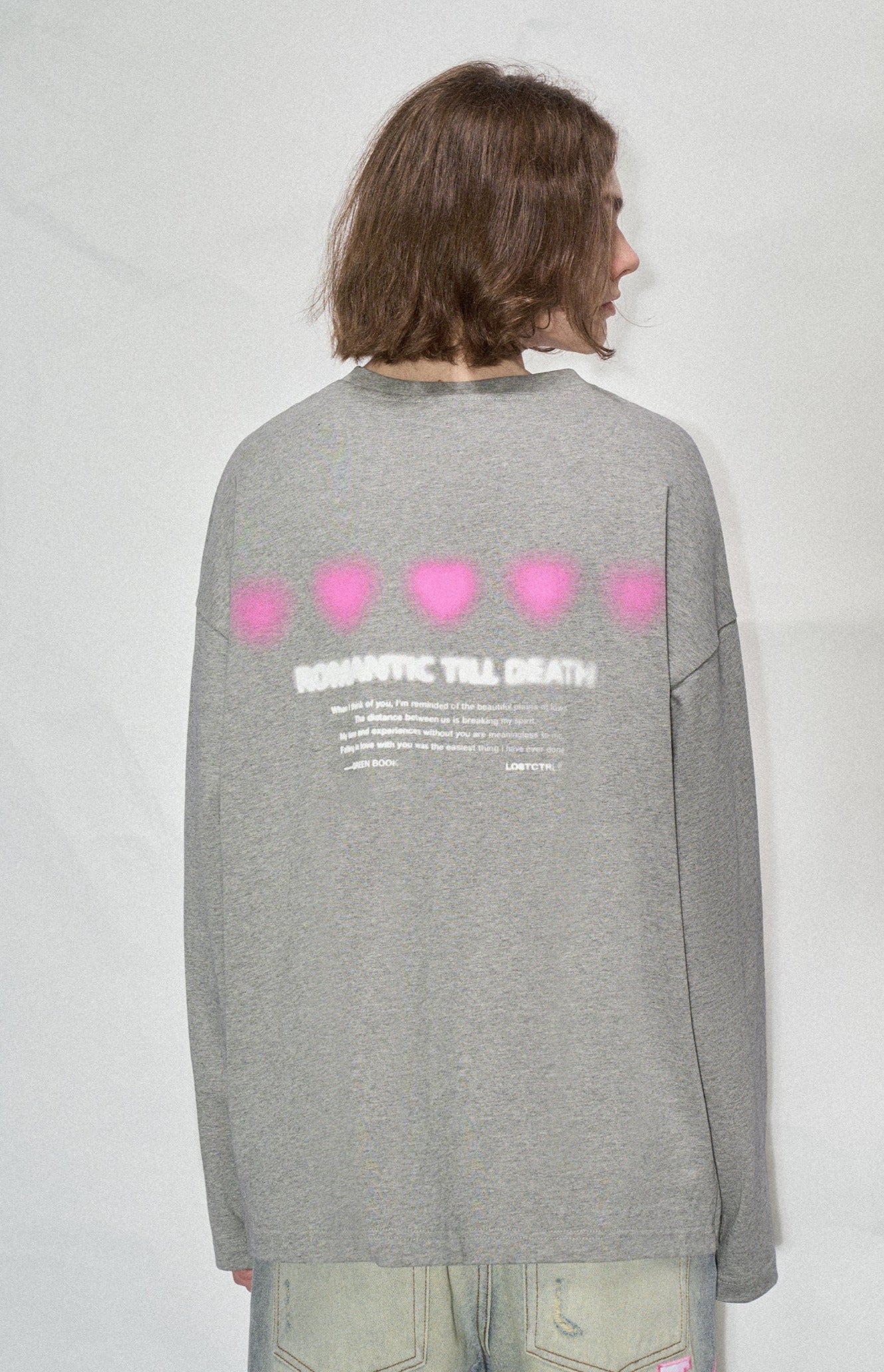 LOSTCTRL Heart Print Long Sleeve Tee