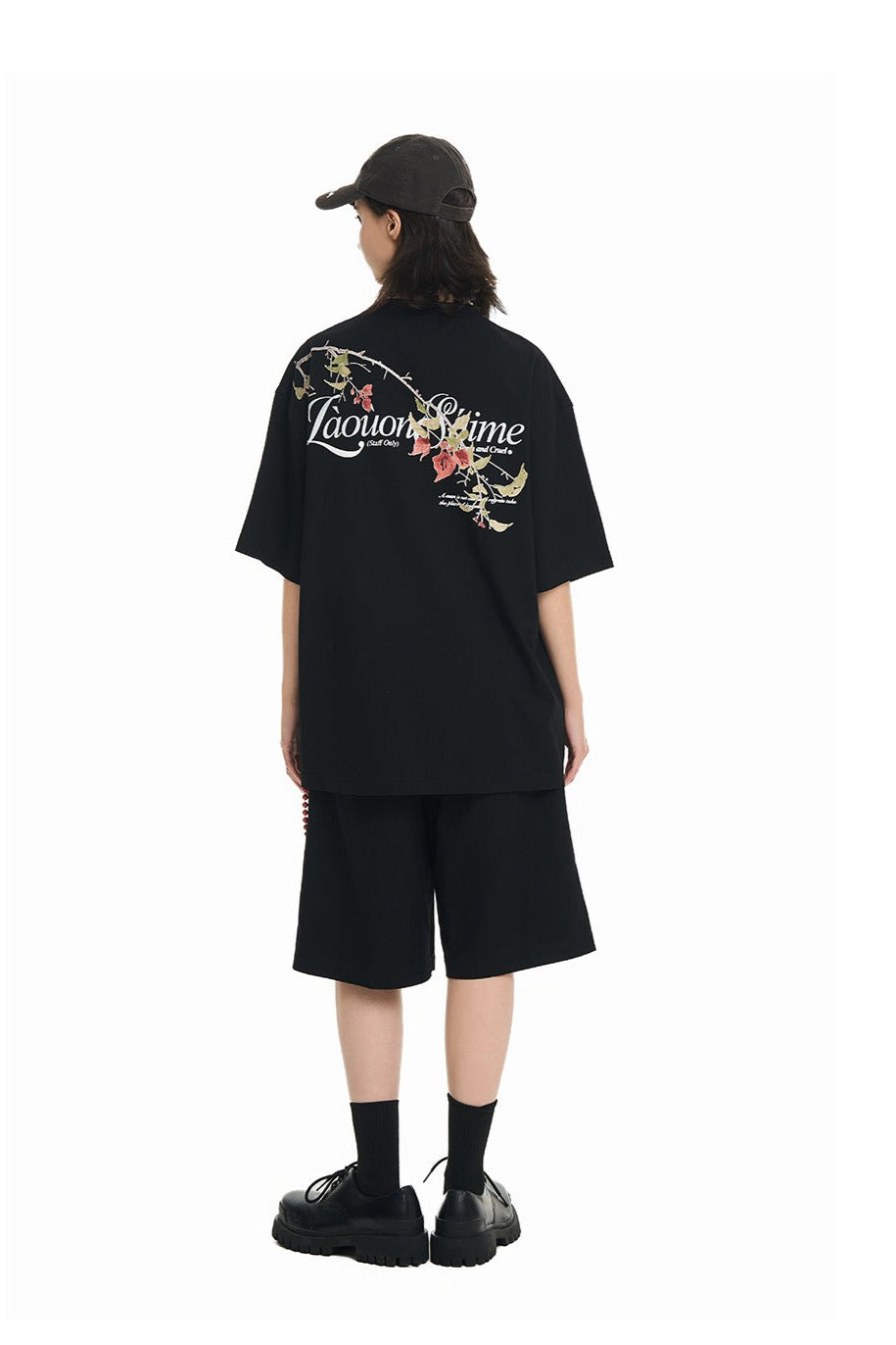 花柄ブランチプリントTシャツ