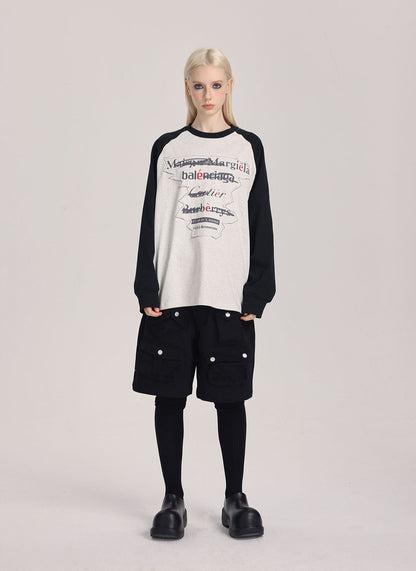 Spoof Brand Letter Print Sweatshirt