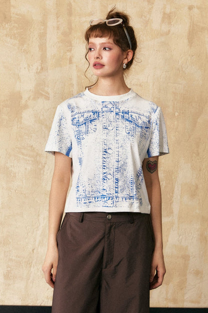 Vintage Denim Print Tee