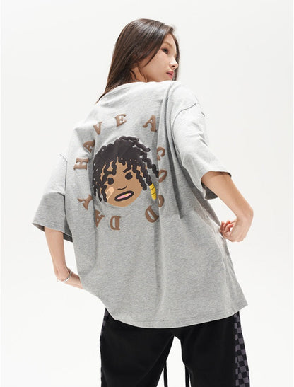 Hand-drawn Afro Puff Foam Print Tee