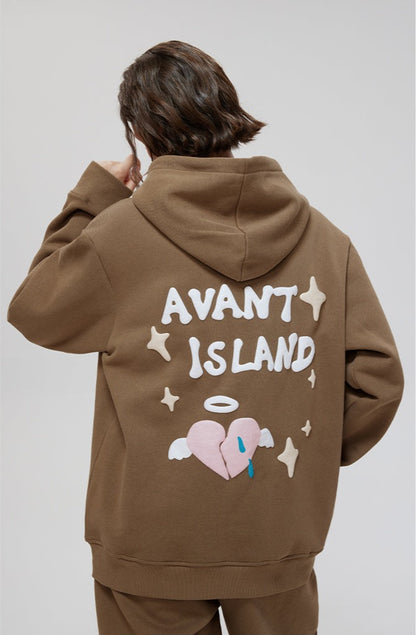 LOSTCTRL Avant Island Foam Logo Print Hoodie