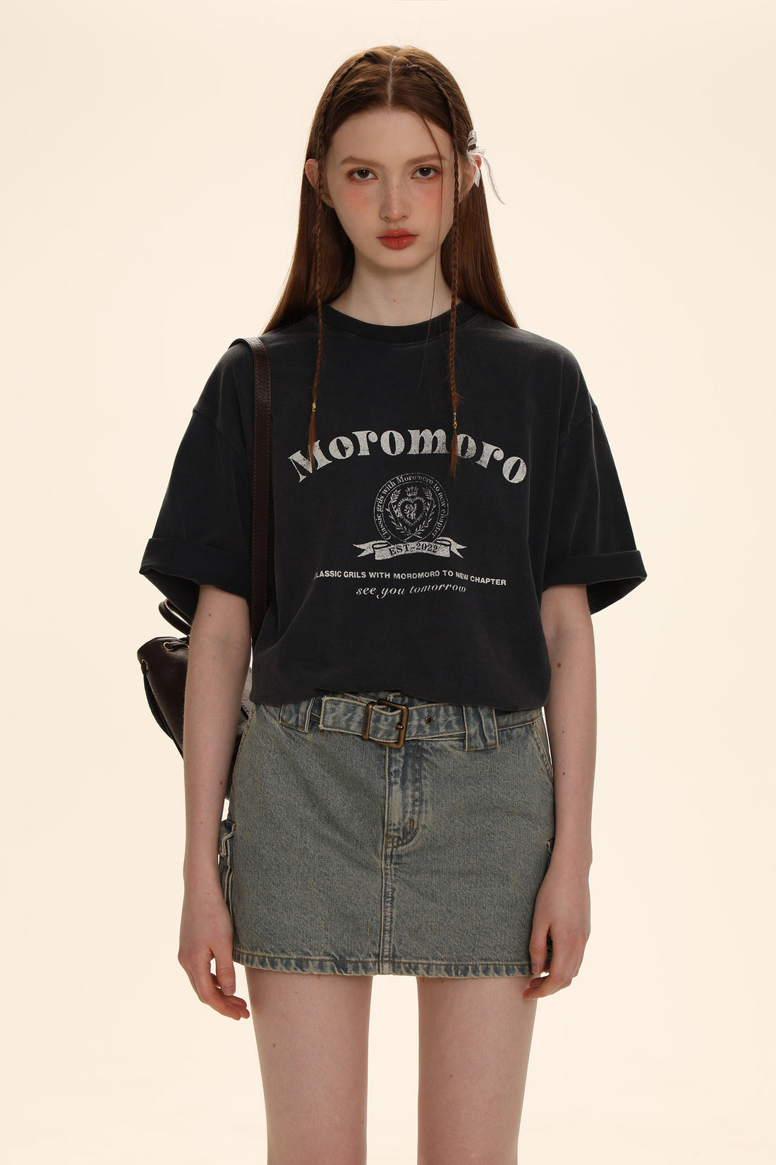 Vintage Distressed Logo Print Tee