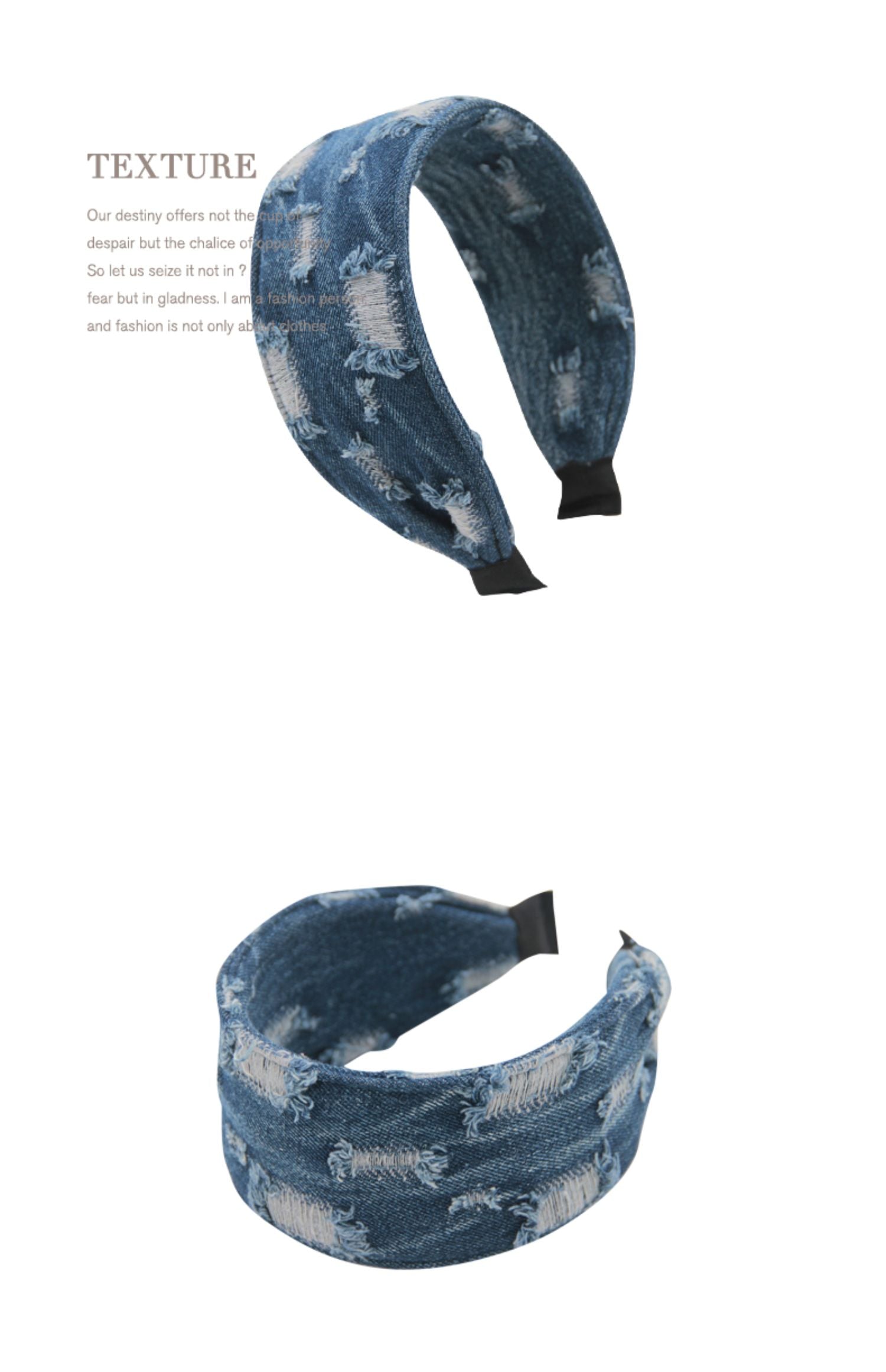 Retro Distressed Denim Headband