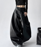 Vintage Faux Leather PU Trousers