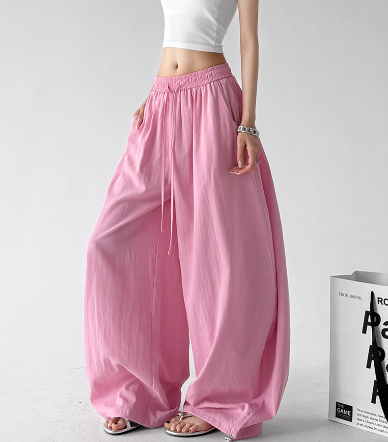 Linen-Blend Wide Leg Pants - CT66119