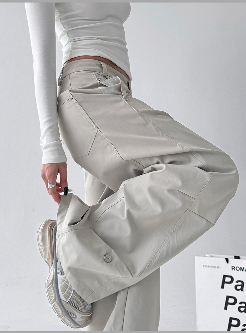 Straight Wide-leg Utility Pants