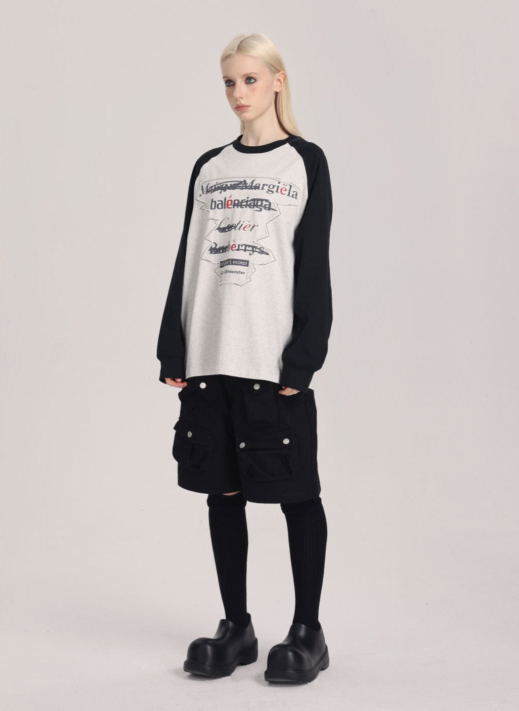 Spoof Brand Letter Print Sweatshirt