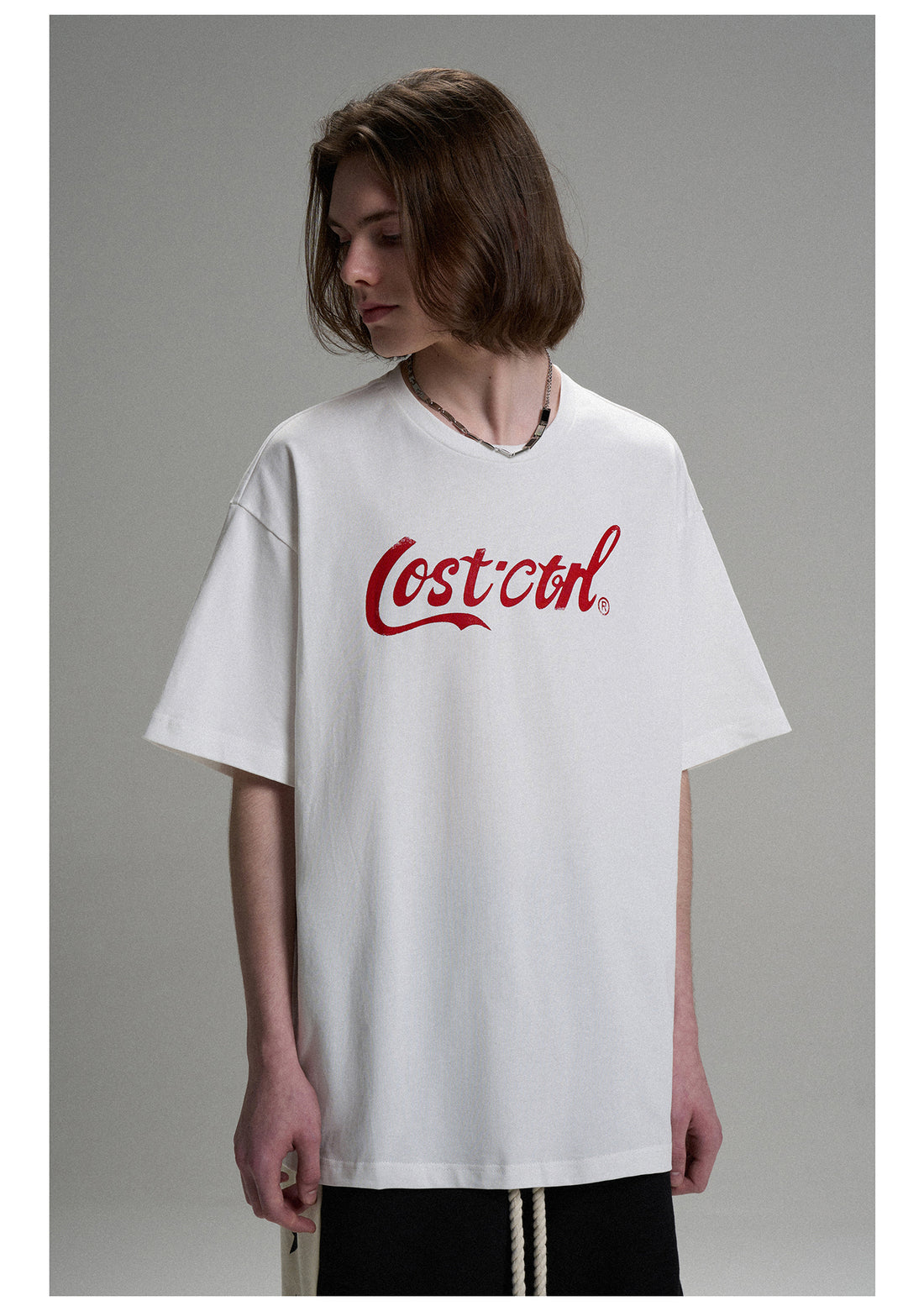 LOSTCTRL Cola LC Printing Vintage Distressed Tee