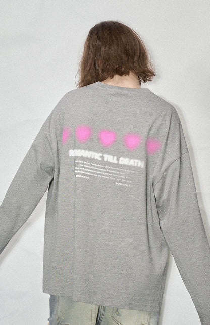 LOSTCTRL Heart Print Long Sleeve Tee