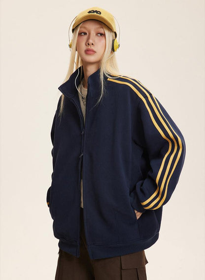 Vintage Three-Stripes Zip-Up Sweatshirt Jacket