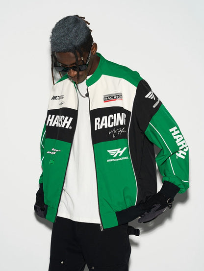 Colorblock Motorcycle Racing Jacket