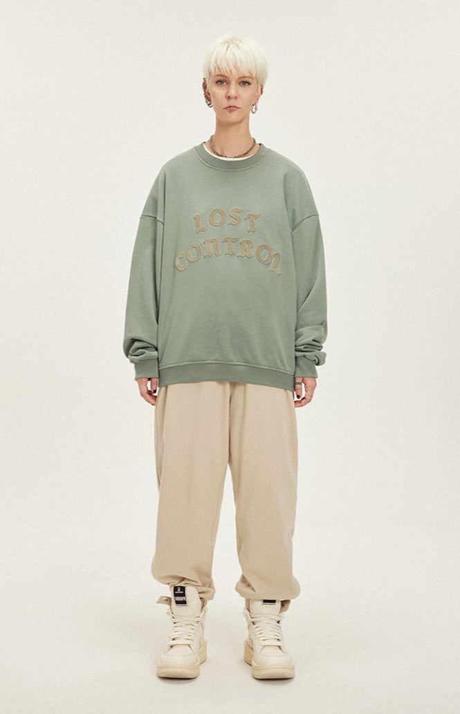 LOSTCTRL Embroidered Logo Print Sweatshirt