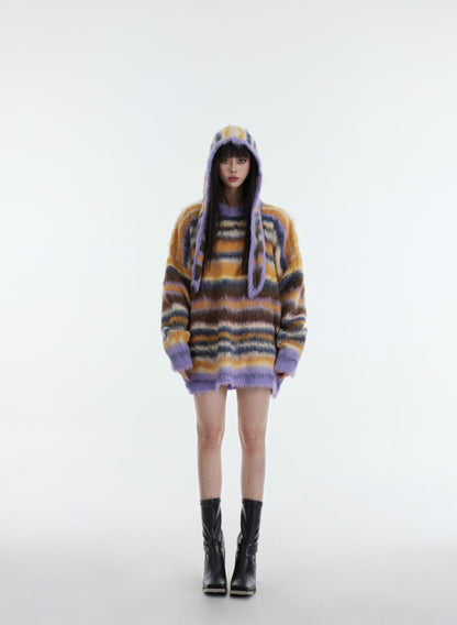 Striped Dopamine Plush Knit Sweater