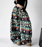 Oversized Fair Isle Stripe Sherpa Pants