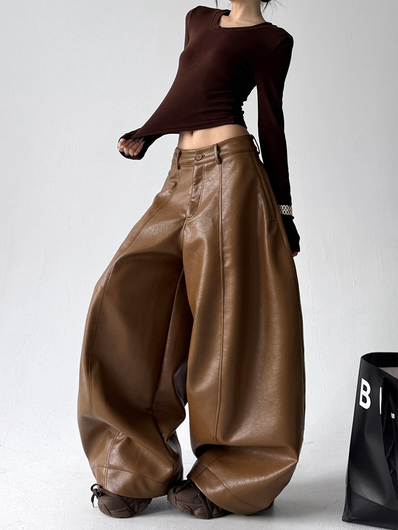 Vintage Faux Leather PU Trousers