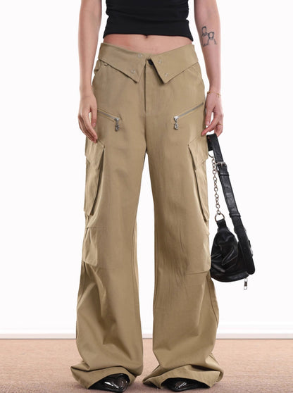 Flap-Waist Vintage Utility Cargo Pants