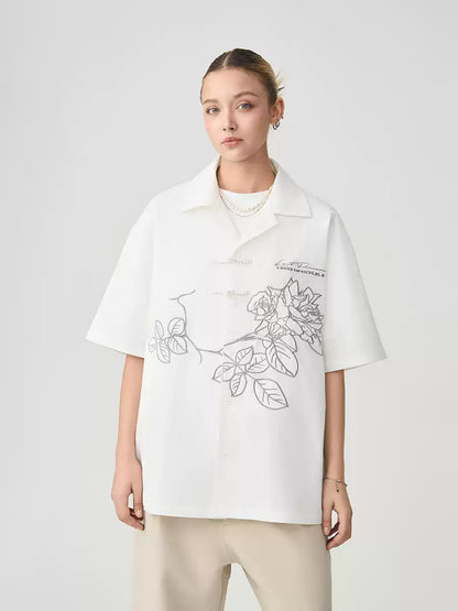 Frog Button Embroidered Shirt