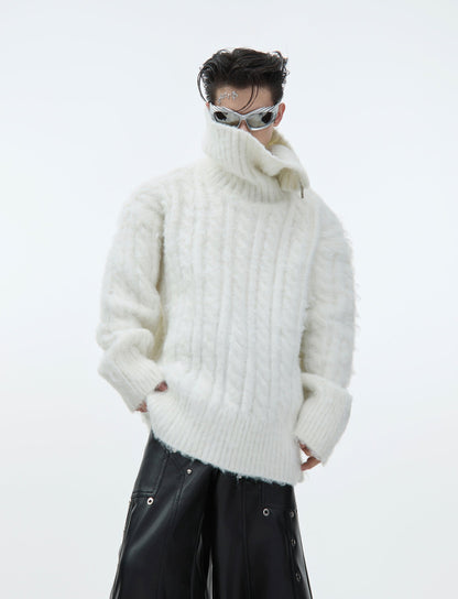 Chunky Cable Knit Turtleneck Sweater