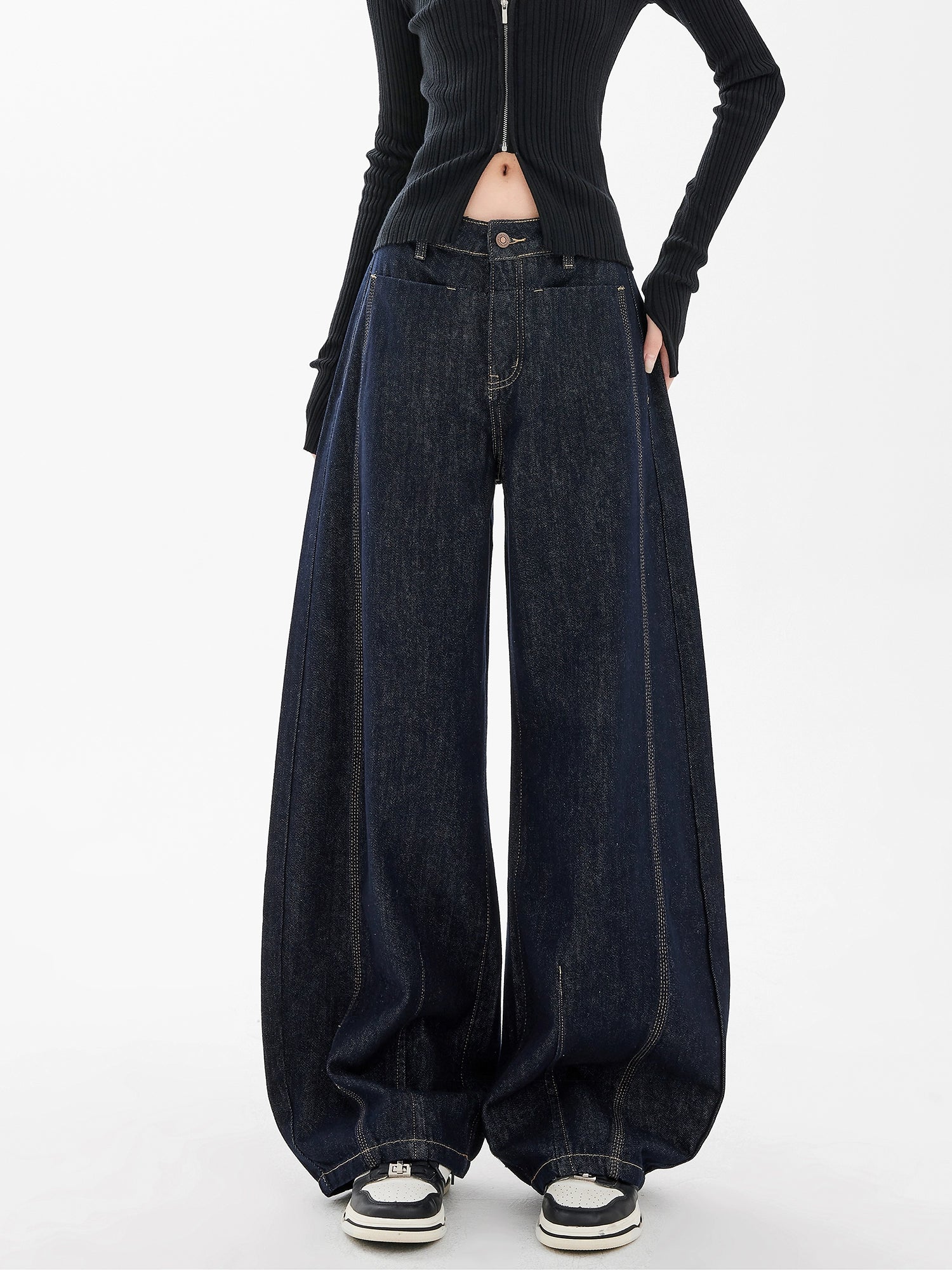 Vintage Loose Fit Wide-Leg Denim