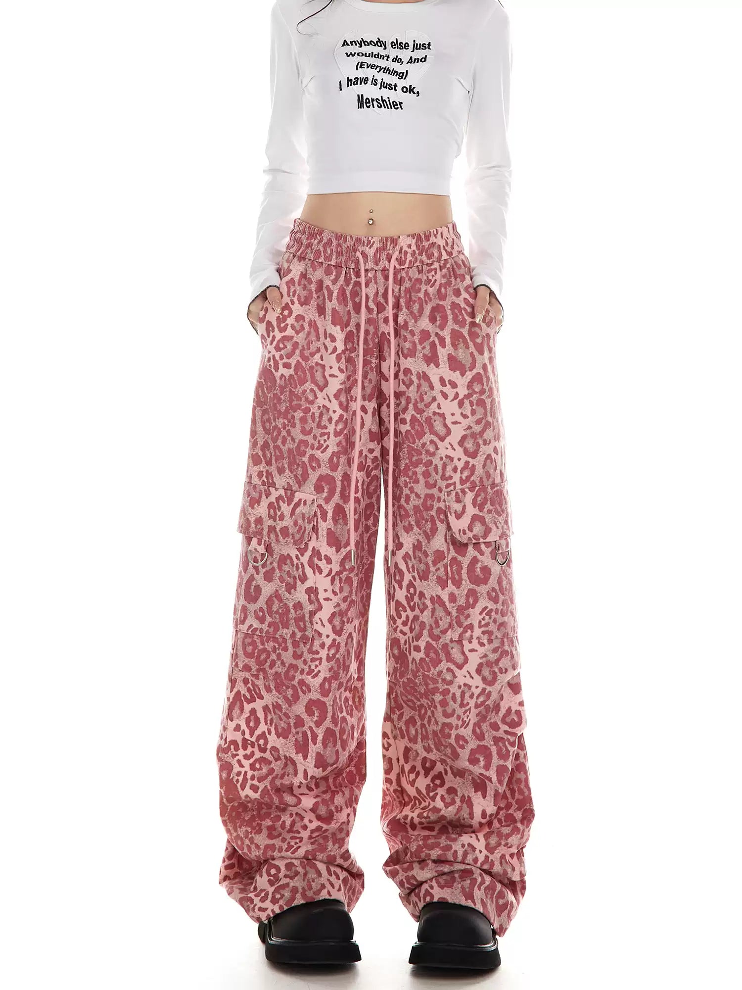 Vintage Leopard Print Cargo Pants