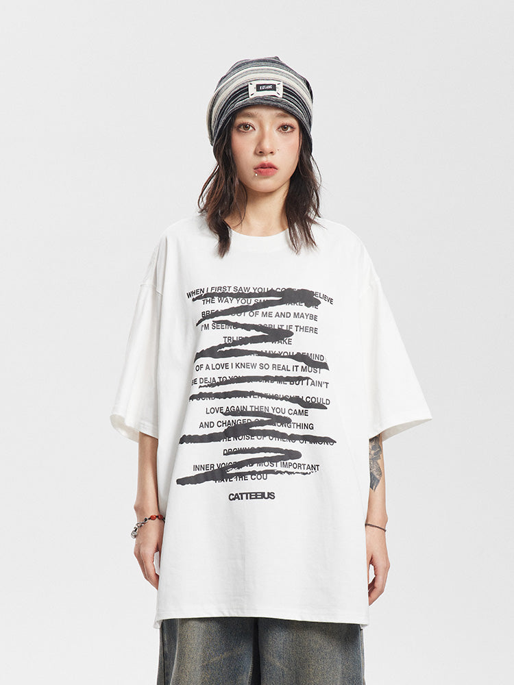 CATTEE Graffiti Letter Print Tee