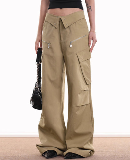 Flap-Waist Vintage Utility Cargo Pants