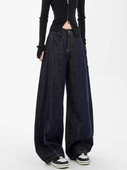 Vintage Loose Fit Wide-Leg Denim