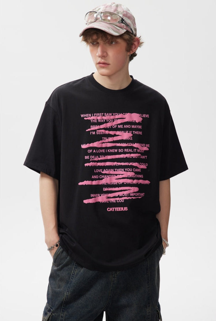 CATTEE Graffiti Letter Print Tee