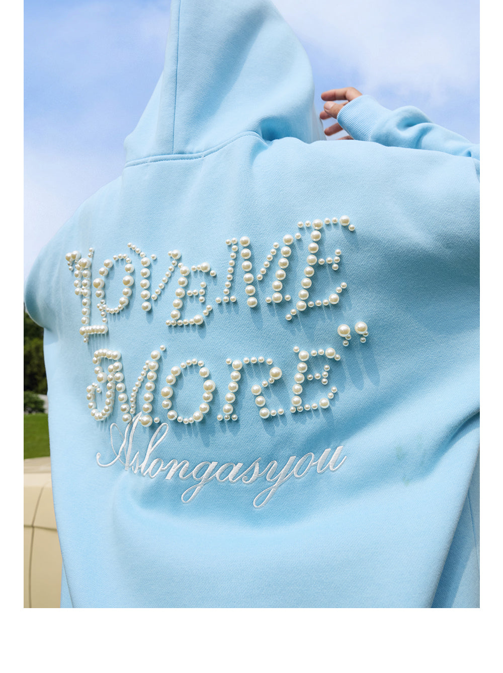 Retro Pearl Handwritten Oversized Hoodie